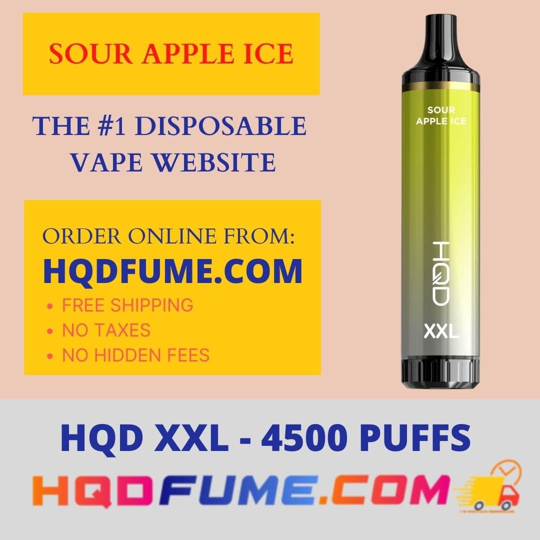 HQD XXL cuvie pro Sour Apple Ice 4500 Puffs disposable vape