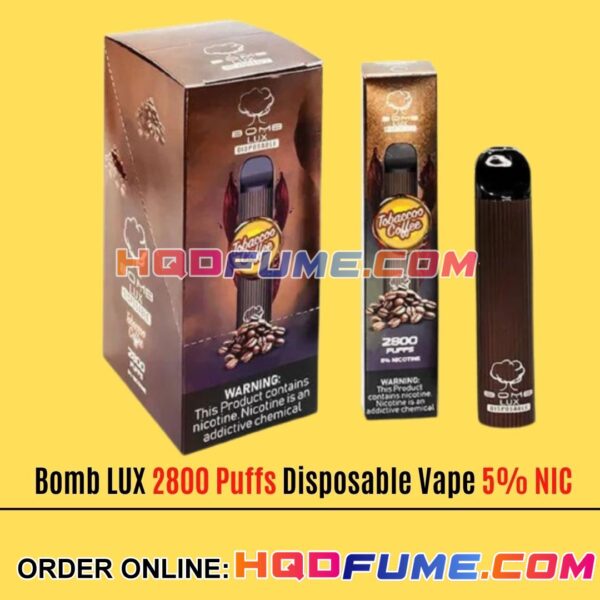 Bomb LUX 2800 Puffs Disposable Vape - Tobacco Coffee