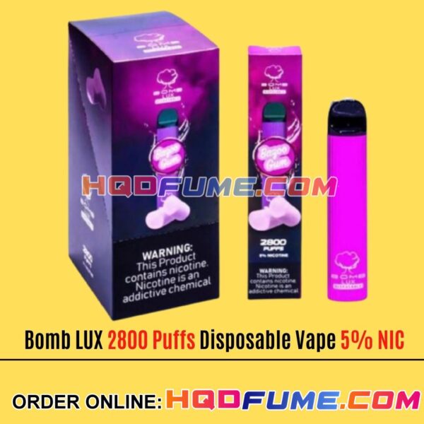 Bomb LUX 2800 Puffs Vape - Bazoo Gum