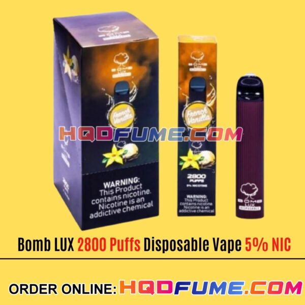 Bomb LUX 2800 Puffs Vape - Fresh Vanilla